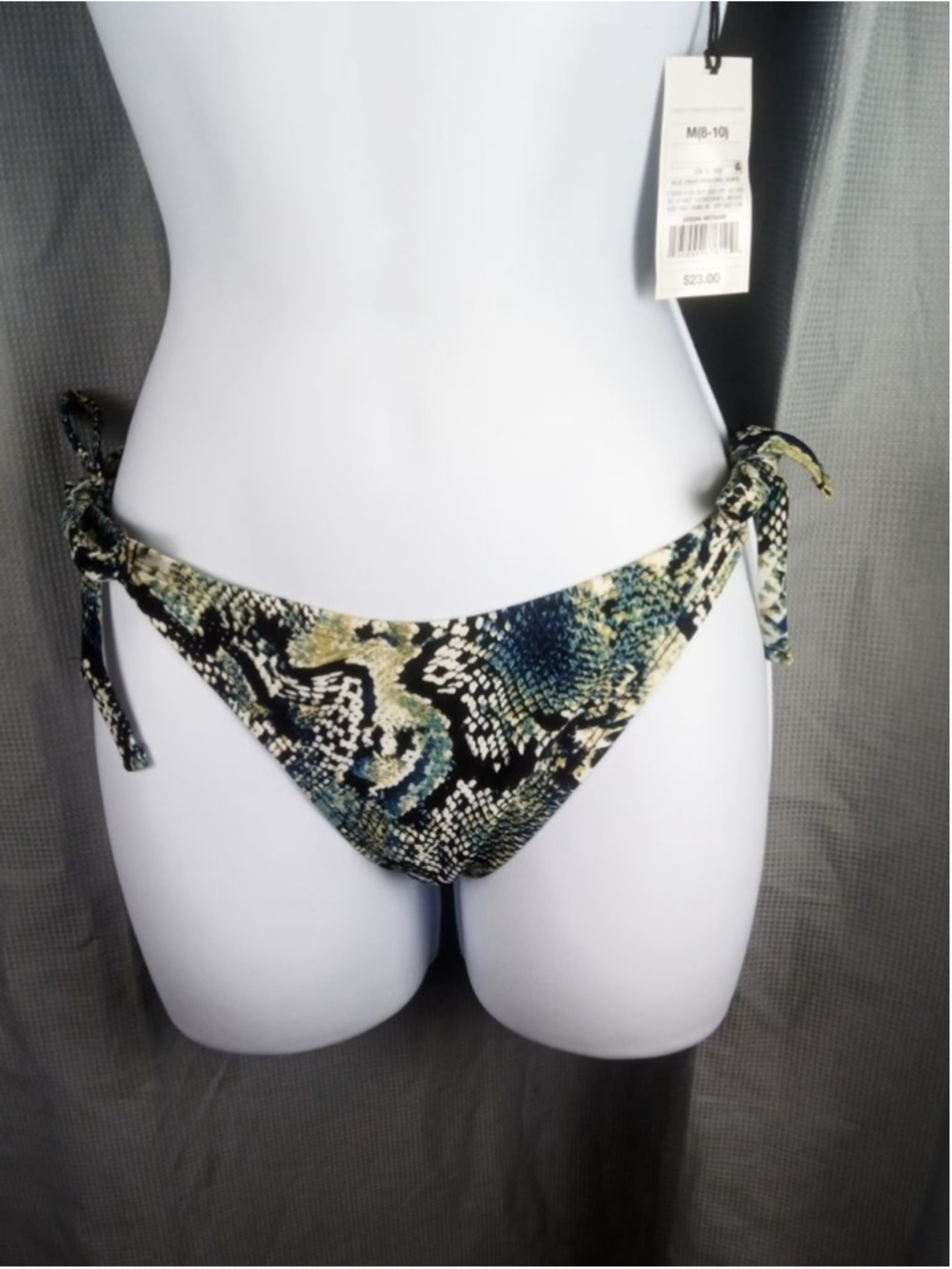 Women's Shade & Shore Bikini M Blue Black Snake Print Swimsuit - Picture 2 of 8